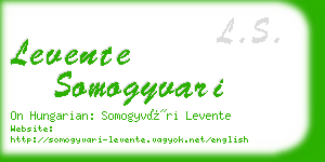 levente somogyvari business card